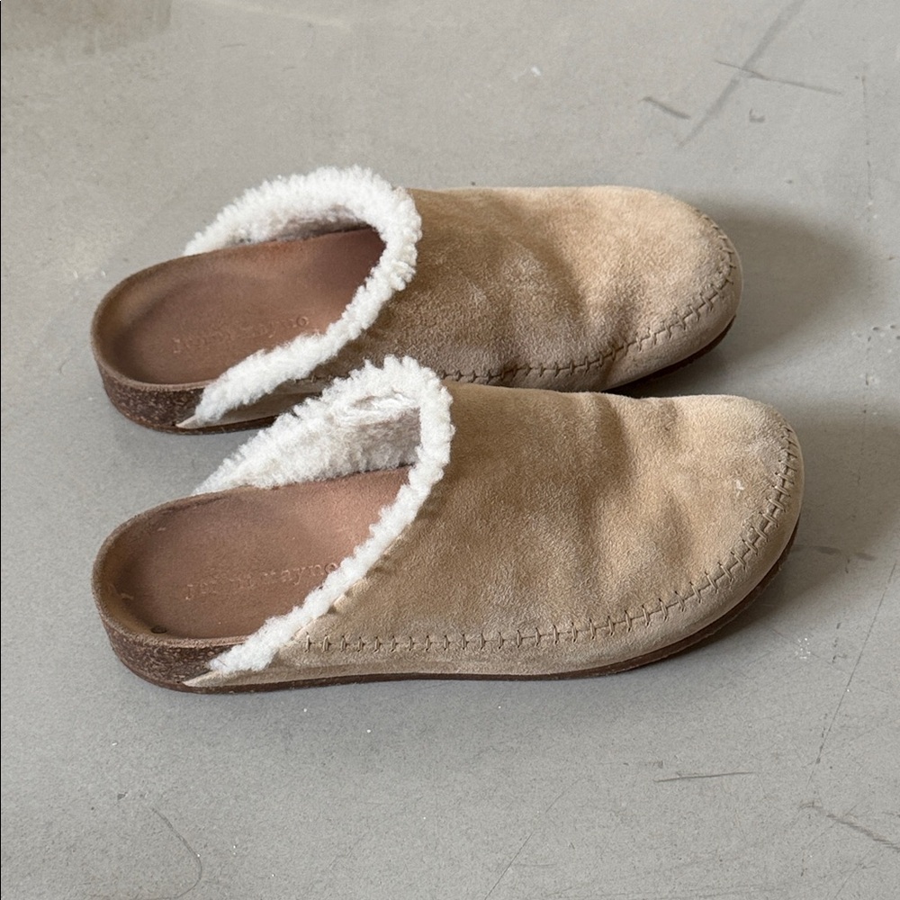 Jenni Kayne Tan Shearling Mules - Picture 2 of 4